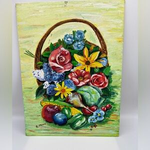 Handpainted Floral & Fruit Still Life  Painting Of Better Homes & Gardens Cover